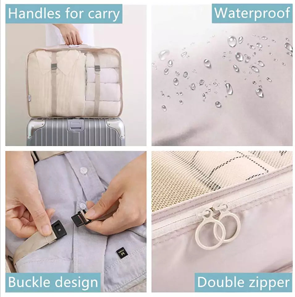 8 Set Packing Cubes for Suitcases | Luggage Packing Organizers for Travelling